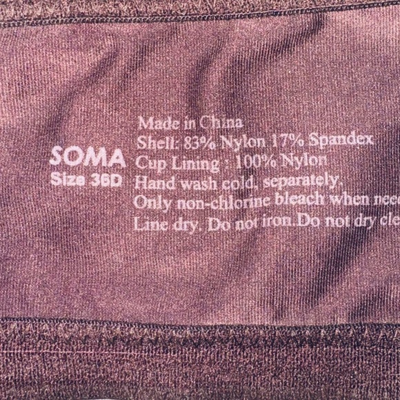 SOMA TRAVELERS Full Coverage Allura Bra chocolate Brown 36D - Picture 3 of 9